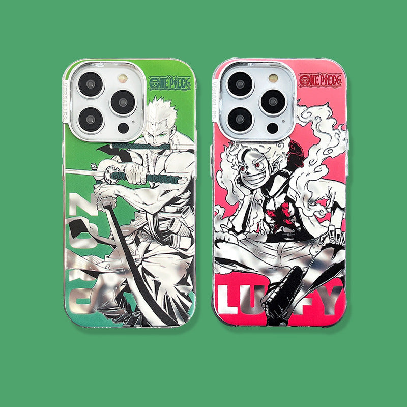 Anime Luffy Zoro Design Electroplated iPhone Case
