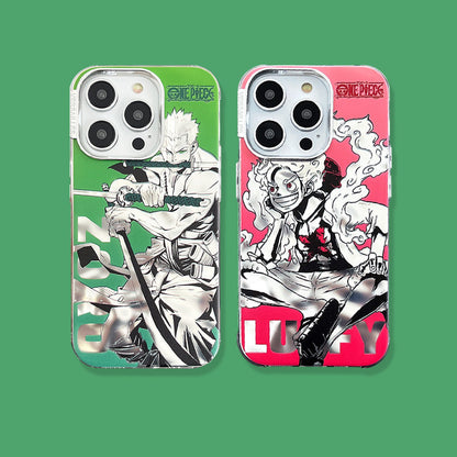 Anime Luffy Zoro Design Electroplated iPhone Case