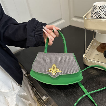 Vintage oil-leather commuter handbag