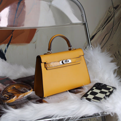 A fashionable women's handbag with a one-shoulder crossbody strap