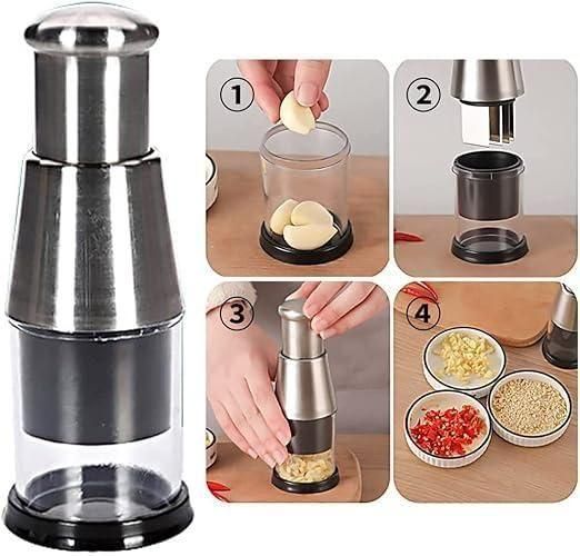 Stainless Steel Hand Food Chopper Garlic Press