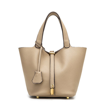 Genuine Leather Bucket Bag Classic Handbag