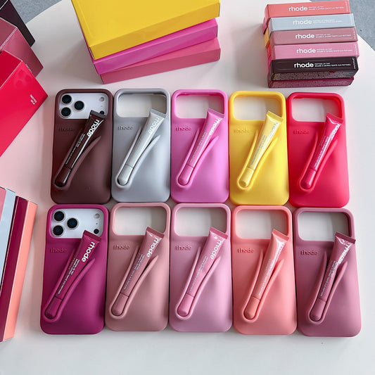 Silicone Phone Case with Lip Gloss for iPhone