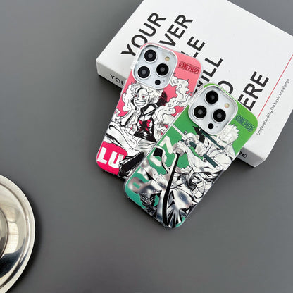 Anime Luffy Zoro Design Electroplated iPhone Case