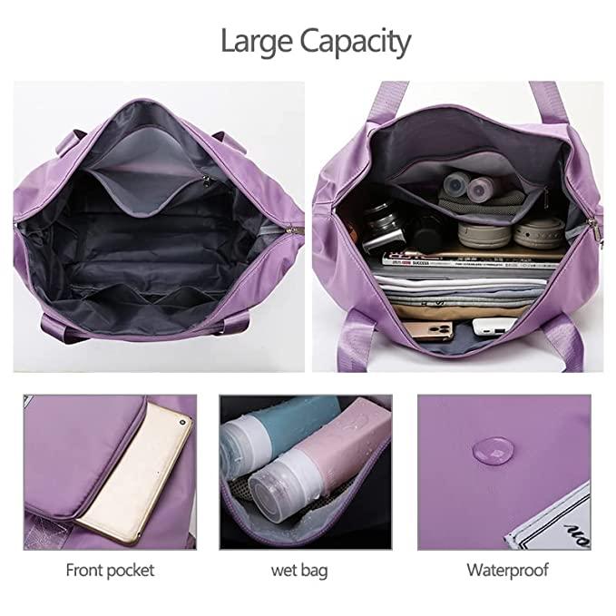 Nylon 22 Cms Travel Duffle(Foldable Travel Duffle_lavender)