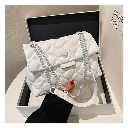 New fashion Chanel style handbag popular simple PU shoulder messenger bag daily versatile rhombus women's bag wholesale