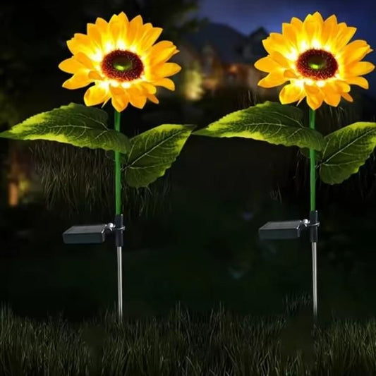 LED Solar Sunflower Light for Home Decorative Waterproof (Pack of 2)