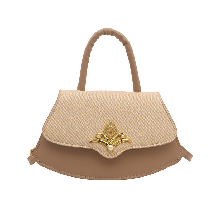 Vintage oil-leather commuter handbag