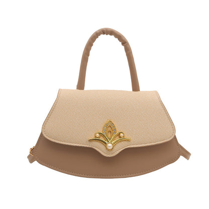 Vintage oil-leather commuter handbag