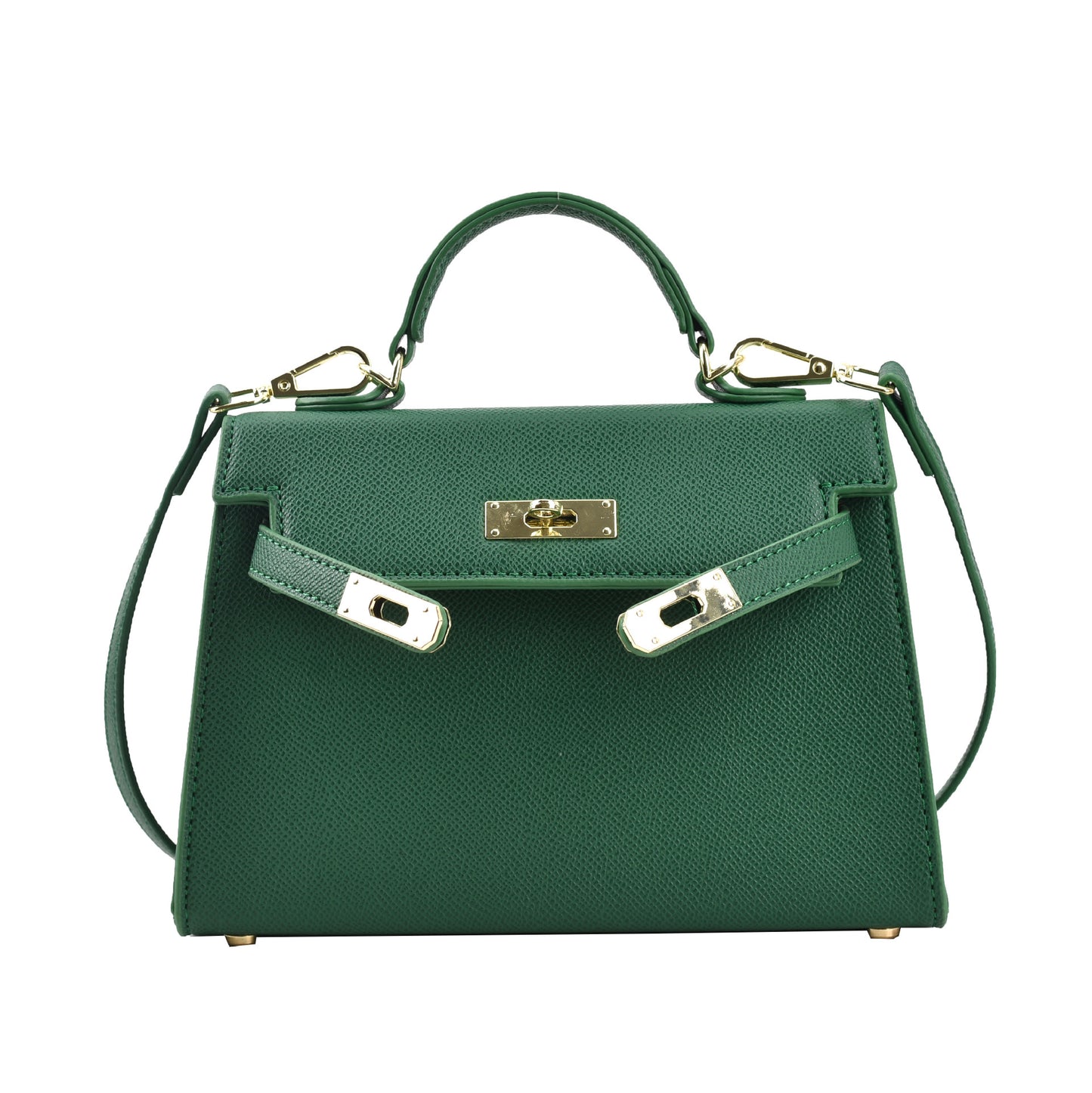 Textured snap closure handbag in small size