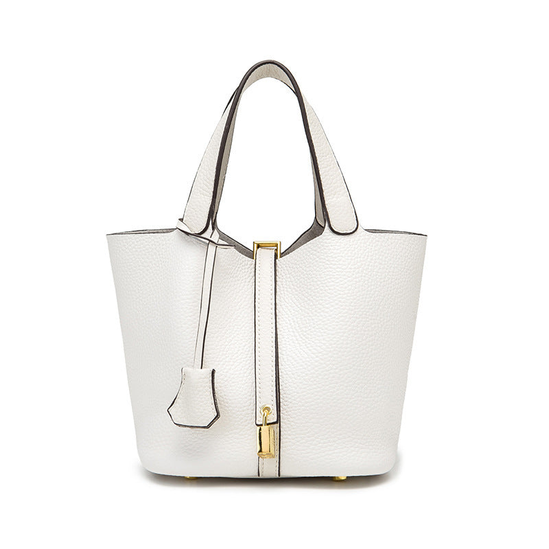 Genuine Leather Bucket Bag Classic Handbag