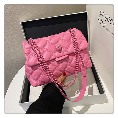 New fashion Chanel style handbag popular simple PU shoulder messenger bag daily versatile rhombus women's bag wholesale
