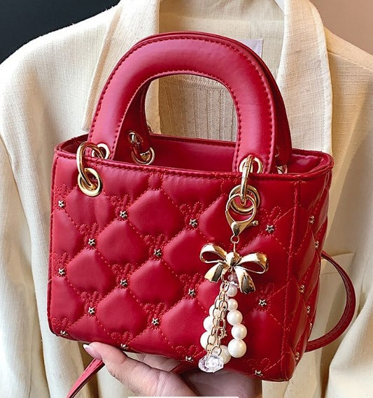 Elegant Lady Dior Style Handbag ? Chic Textured Shoulder & Tote Bag