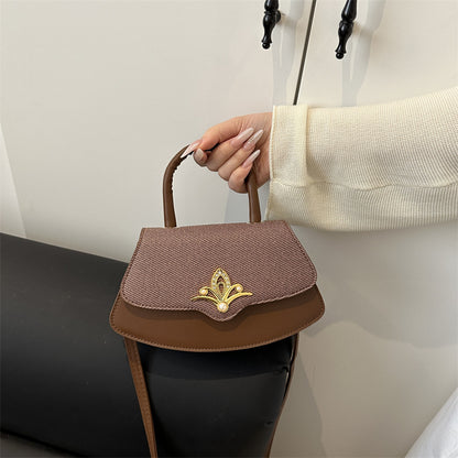 Vintage oil-leather commuter handbag