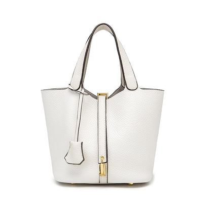 Genuine Leather Bucket Bag Classic Handbag