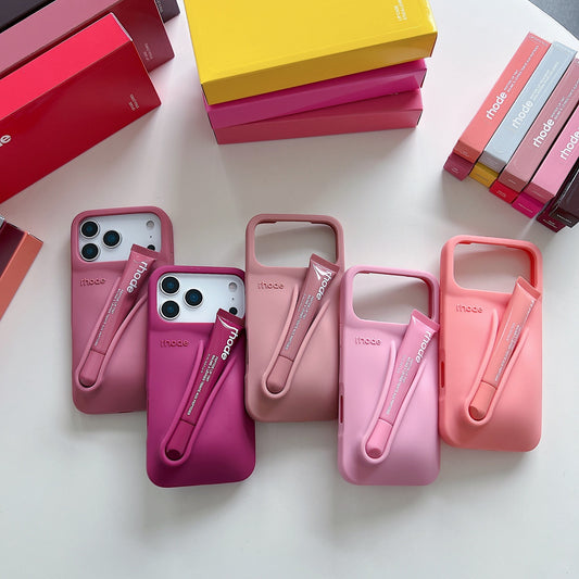 Silicone Phone Case with Lip Gloss for iPhone