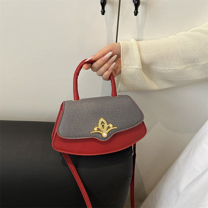 Vintage oil-leather commuter handbag