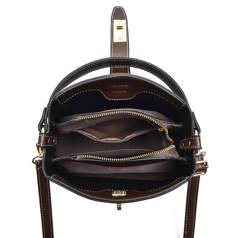Stylish PU Bucket Handbag