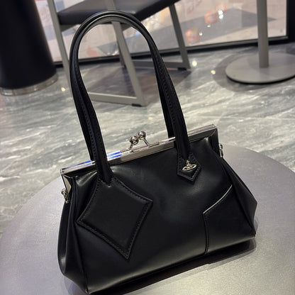 Versatile handbag with a slanted strap